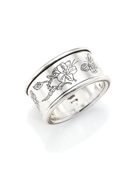 gucci flora silver ring|More.